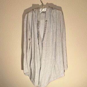 Athleta Light Gray Hooded Cardigan